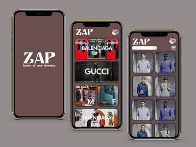 ZAP(concept) shopping app UI design branding graphic design ui