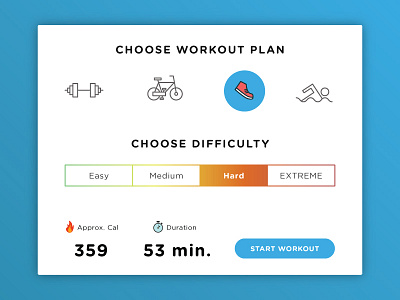 100 Days of UI - Day 008 (Fitness Card) card exercise interface minimal simple sport ui workout