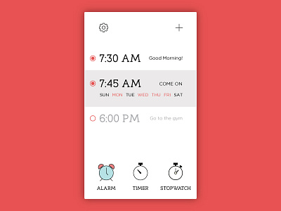 100 Days of UI - Day 013 (Alarm Clock) alarm card clock interface minimal simple ui