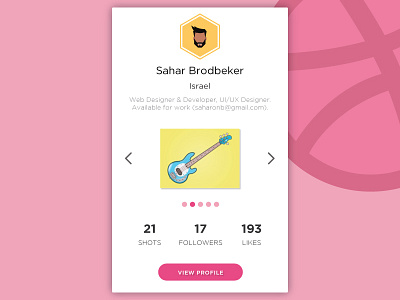 100 Days of UI - Day 019 (Dribbble Profile Card)