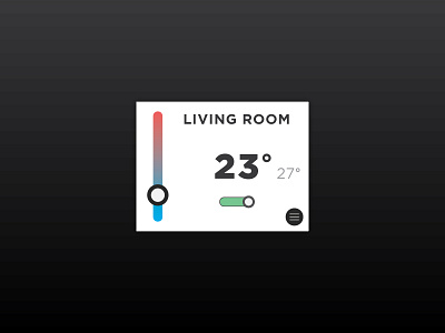 100 Days of UI - Day 020 (Thermostat Widget) card interface minimal simple temperature thermostat ui widget