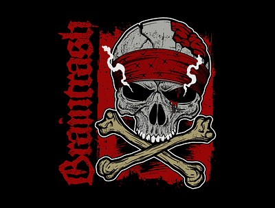 Tees Design Braintrash Band 2021 apparel art branding cloth clothing dark design graphic design horror illustration logo metal punk skull tshirt ui vector