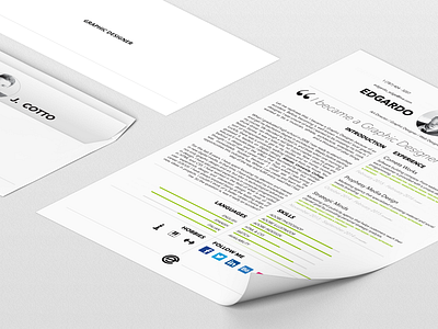Graphic Designer by Accident paper portfolio presentation resume stationery kit template