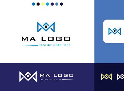 modern ma logo design brand logo branding business logo company logo design flat logo graphic design illustration logo luxury logo ma logo minimalist logo modern logo