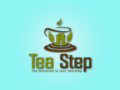 modern flat custom tea shop logo design by hridoy design