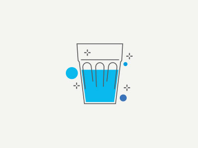 Waterglass drink glass pure water