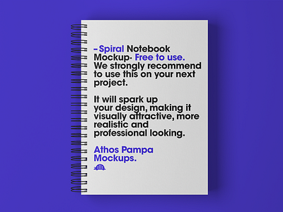 Spiral Notebook Mockup athos freebie mockup mockups notebook pampa spiral