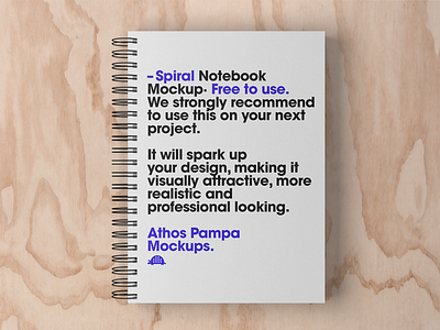 Spiral Notebook Mockup Material Preview athos freebie mockup mockups notebook pampa spiral