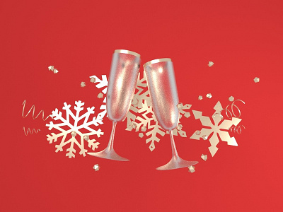 Cheers! 3d arnold render christmas cinema 4d design holidays illustration