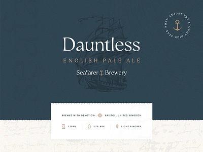 Dauntless by Seafarer Brewery - Packaging Concept #1 ale beer branding brewery craft dauntless maritime ocean packaging sailing sailing ship sailor sea seafarer ship water