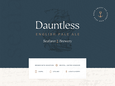 Dauntless by Seafarer Brewery - Packaging Concept #1 ale beer branding brewery craft dauntless maritime ocean packaging sailing sailing ship sailor sea seafarer ship water