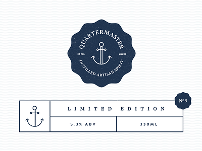 Quartermaster Brand Elements alcohol branding gin identity logo maritime nautical packaging sailor sea ship spirit
