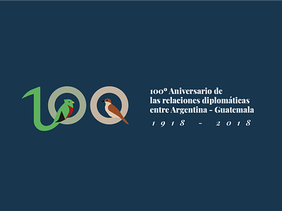 100º anniversary of Argentina and Guatemala anniversary argentina birds design guatemala logo typography