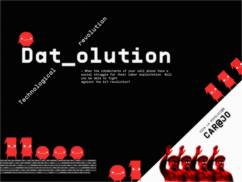 Dat_olution / Mobile video game concept character design concept concept art constructivism mobile pixel art revolution technology video game