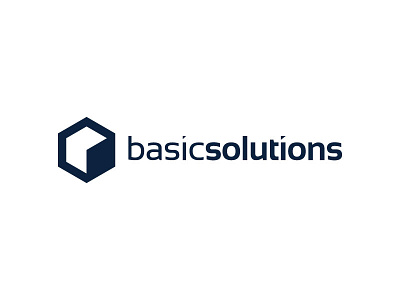 BasicSolutions Logo branding clean design flat hexagon logo minimal modern simple software storage tech