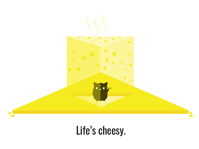 Cheesy Dribble cheese doodle illustration yellow