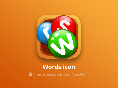 Words app icon alphabet box education iconsgarden letter letters spell spelling text wood word words