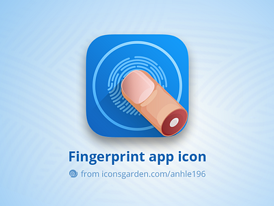 Free PSD Fingerprint icon finger fingerprint icon iconsgarden ios lock lockscreen nail scan security unlock