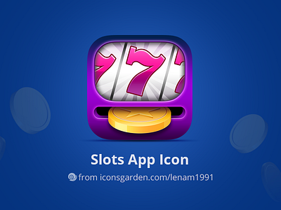 Slots app icon casino coin gamble game gold icon iconsgarden ios machine slot slots spin