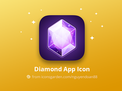 Diamond app icon app crystal diamond gem icon iconsgarden ios marble puzzle shiny sparkle