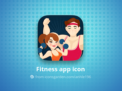 Fitness couple app icon - perfect icon for Valentine aerobics exercises fitness gym icon iconsgarden ios muscle sport weight weight loss weightlifting
