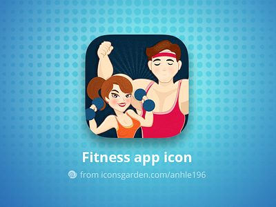 Fitness couple app icon - perfect icon for Valentine