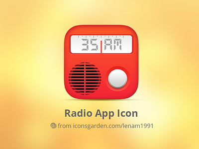 Radio app icon android button frequency icon iconsgarden ios number orange radio red sound speaker