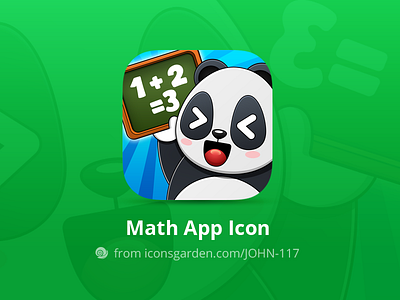Math Panda app icon android board calculator count education icon iconsgarden ios number panda smile