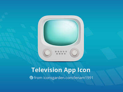 Free PSD Television app icon android button device icon iconsgarden ios machine monitor signal television volume watch