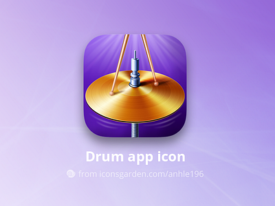 Drum app icon android cymbal drum icon iconsgarden instruments ios metal music song sticks vibration