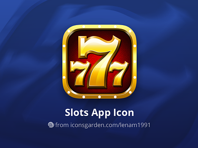 Free PSD Slots app icon 777 casino diamond gamble game gold golden icon iconsgarden ios slot slots