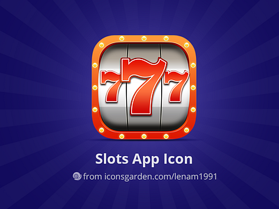 Slots app icon casino gamble game gold golden icon iconsgarden ios slot slot machine slots spin