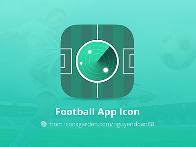 Free PSD Football app icon ball football goal health icon iconsgarden ios playing radar search soccer sport