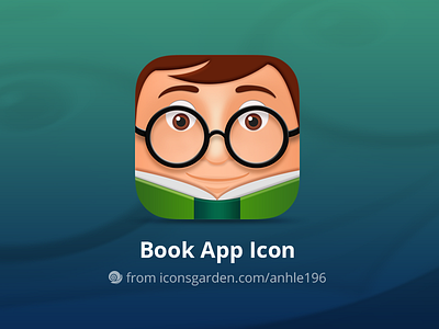 Book app icon book boy education glasses guide icon iconsgarden ios read reader reading smart