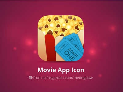 Free PSD Movie Popcorns app icon app movie icon iconsgarden ios movie popcorn television ticket watch