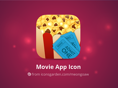 Free PSD Movie Popcorns app icon