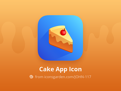 Free PSD Cake app icon bake bakery cake cherry cream food free icon free psd icon iconsgarden ios sweet