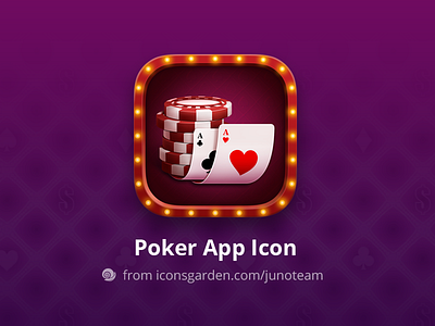 FREE PSD Poker Casino app icon ace card casino chip chips game glossy gold letter poker poker chip spades