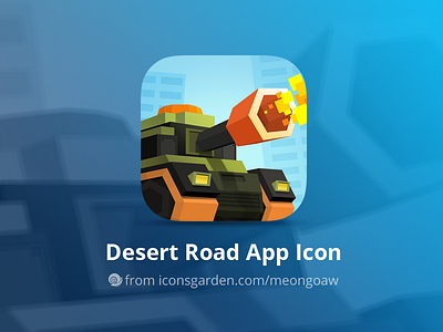 Polygon Tank Fighting app icon block desert drive fight fire game iconsgarden polygon shoot shooting tank war