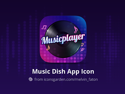 Free PSD Music Player Dish app icon bar club disco dish free icon music note play retro sound voice