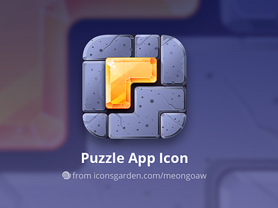 Diamond Puzzle app icon crystal diamond gem glossy icon iconsgarden ios jewel puzzle rock sparkle stones