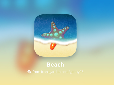 Beach Starfish app icon beach gem icon iconsgarden ios ocean pearl sand sea starfish travel wave