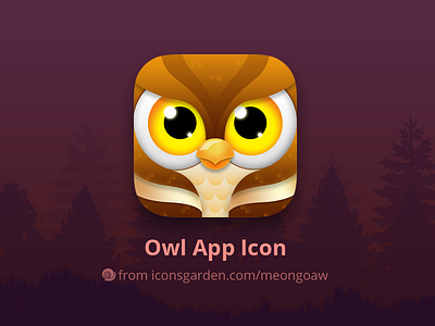 Owl app icon animal bird brown character education feather iconsgarden kids learn owl smart wise