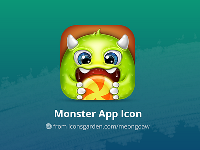 Monster Candy app icon candy candy crush cartoon creature creatures evil iconsgarden kids lollipop monster puzzle sweet