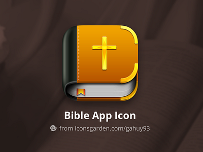 Bible app icon bible book bookmark classic cross guide holy iconsgarden leather letter read