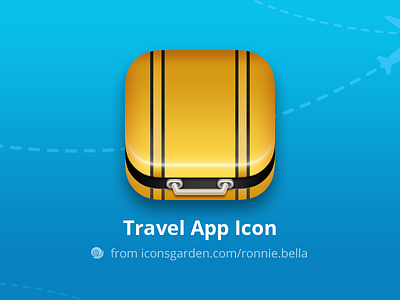 Free PSD Travel Suitcase app icon iconsgarden leather luggage pack packing suitcase travel traveler traveling visit visitor