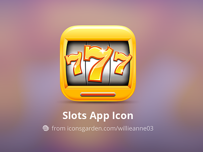 Free PSD Slots 777 app icon 777 button casino coin coins gamble gold iconsgarden slot slot machine slots spin