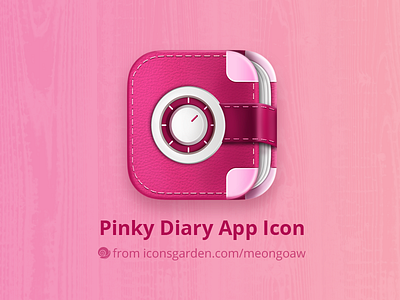 Pinky Diary app icon book diary iconsgarden key leather lock locker password pink pinky secret security