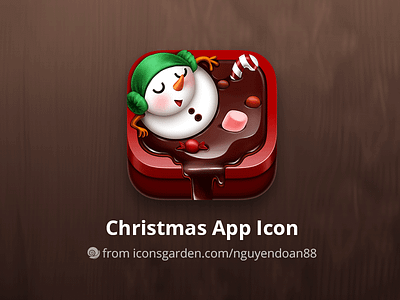 Snowman Chocolate Cup app icon bath chocolate christmas food iconsgarden smile snow snowman sweet towel warm winter