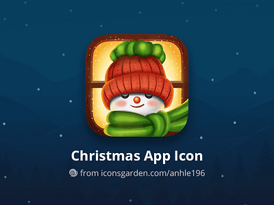 Christmas Snowman app icon christmas cold face hat holiday iconsgarden knit man scarf smile snow snowman